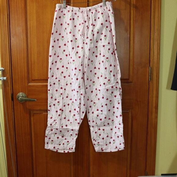 Lord & Taylor Pink Green Rose Print Pajama Sleepwear Set Women’s Lounge Intimate - Picture 13 of 13